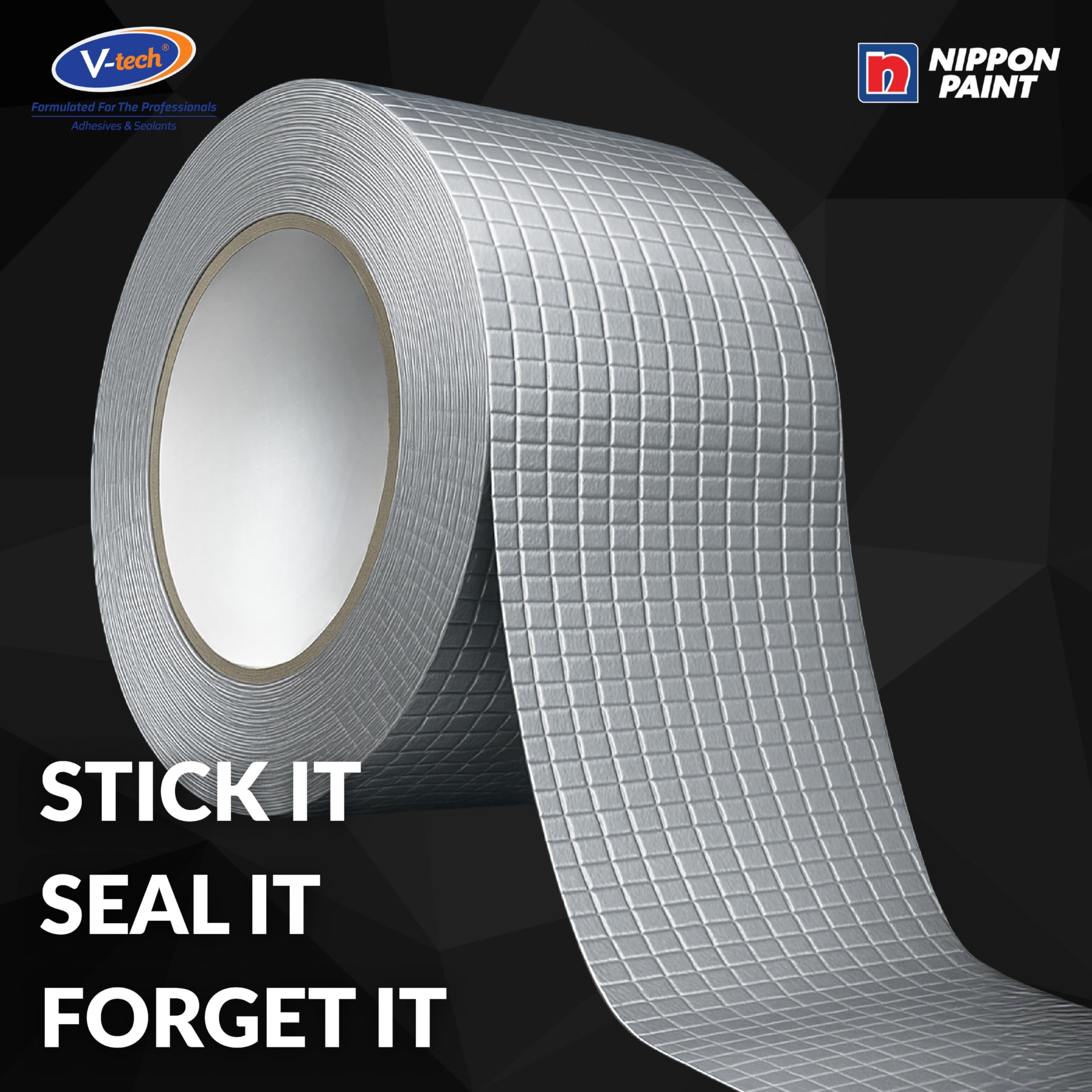 Nippon Paint VT-42210010M Self-Adhesive UltraBand Butyl Flashing Tape (100mmx10M, 1.2mm thick)-Premium Super strong Waterproof Sealing Tape for Roof Leaks & Repairs with UV Resistance 4