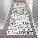 HEBE Hallway Runner Rug 2'x6' Washable Vintage Distressed Area Rugs Non Slip Laundry Rug Runner Boho Floor Carpet Runners for Hallways Entryway Laundry Room Kitchen Bathroom