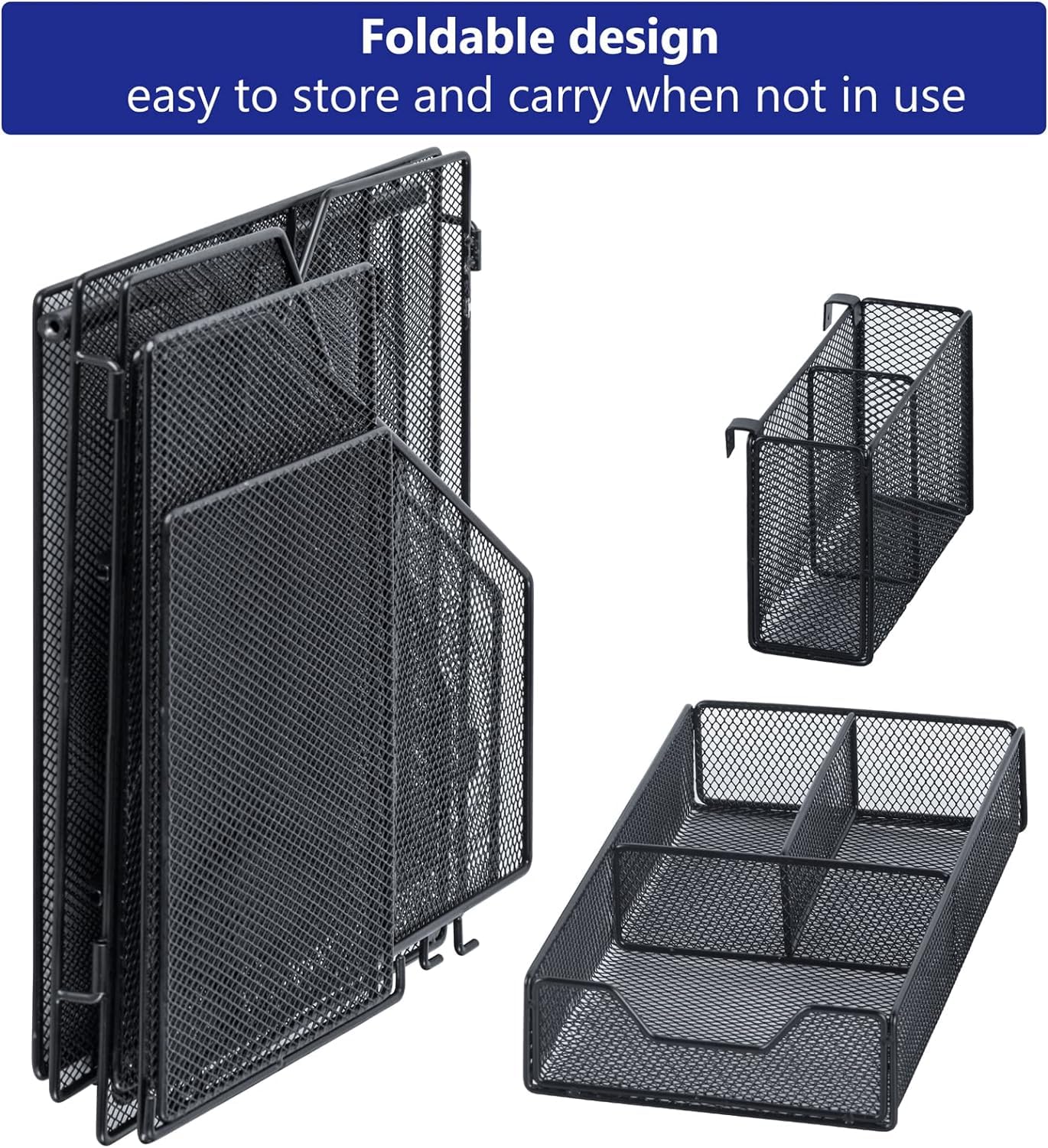 Metalowy organizer na biurko | Czarny Czerwony 10,24 * 11,02 cala na biurko: przechowywanie w biurze(Black)