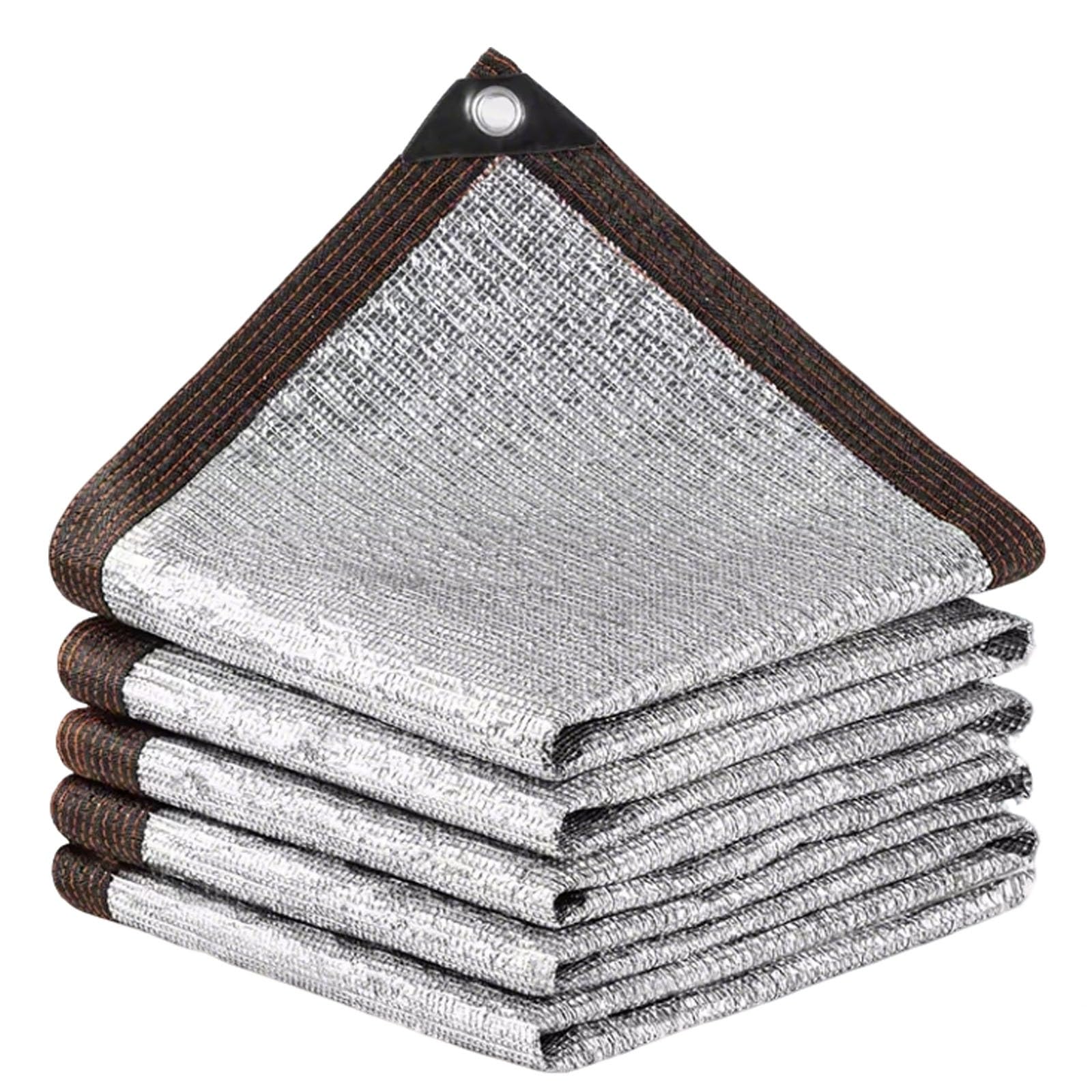 HighPerformance - Lona reflectante de aluminio 99 % plateada, con bloqueo UV, tela de malla de calor con ojales para invernadero, patio, jardín y cubierta de coche (13 x 16 pies)