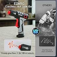 Vista 5 de EZARC Pistola de pegamento caliente inalámbrica con 30 mini barras de pegamento, kit de mini pistola de pegamento rápido de calentamiento en 15