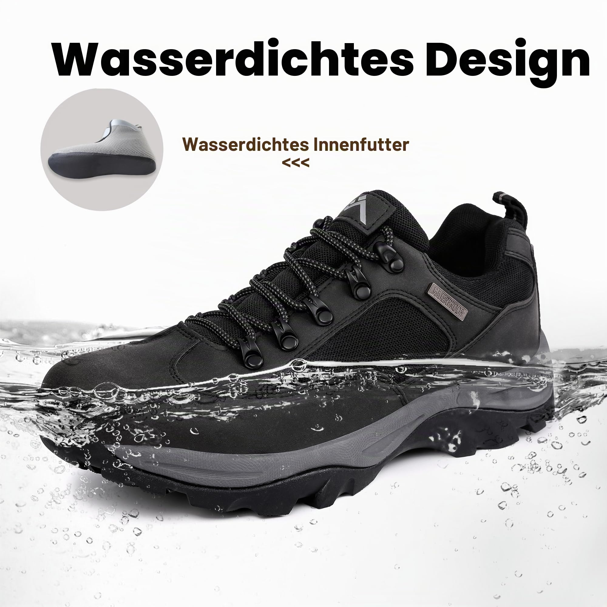CC-Los Herren wasserdichte Wander- & Arbeitsschuhe rutschfest Größe 40–48 | Robuste Verarbeitung für Wandern, Trekking, Arbeit, Camping, Reisen und Freizeit.