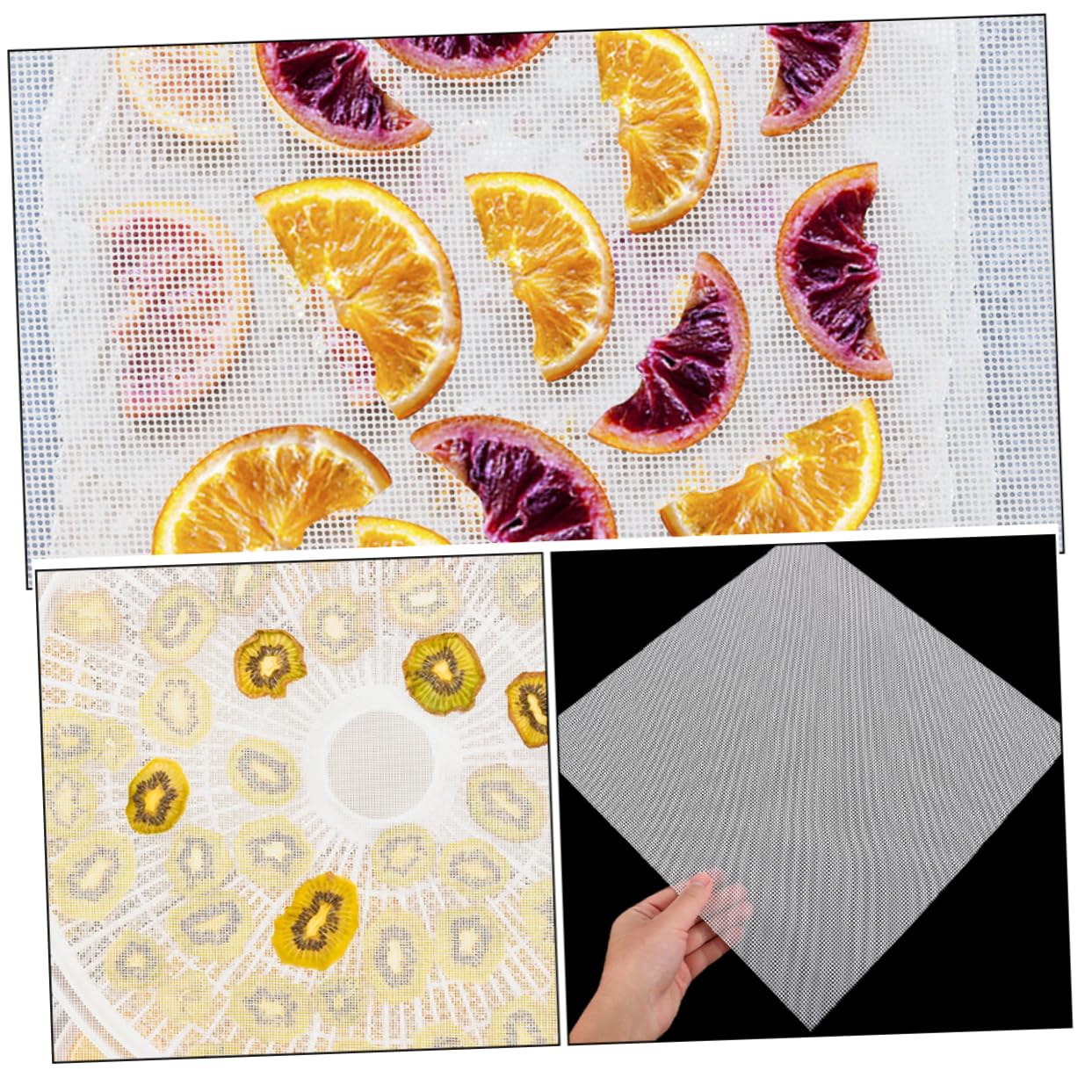 POPETPOP 12 Pezzi Tappetini in Silicone Bianco per Essiccatore Frutta e Verdura Superficie Antiaderente Facile da Pulire Accessori per Disidratatore da Cucina Riutilizzabili