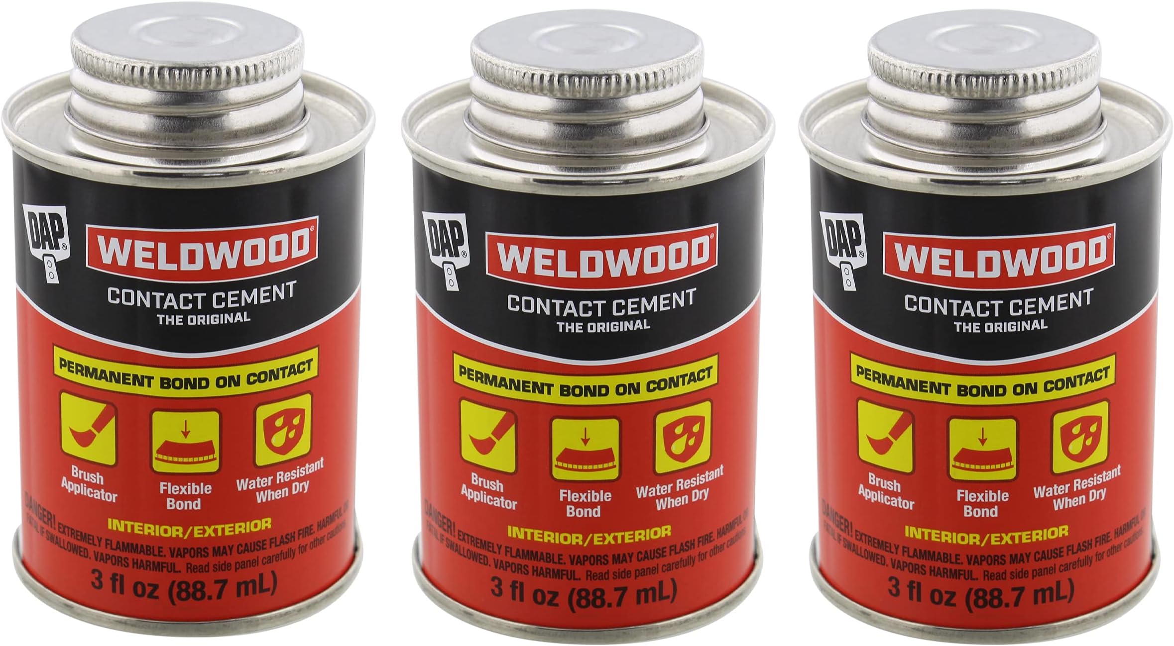 DAP 00107 Weldwood Original Contact Cement,3 oz - 3 Pack