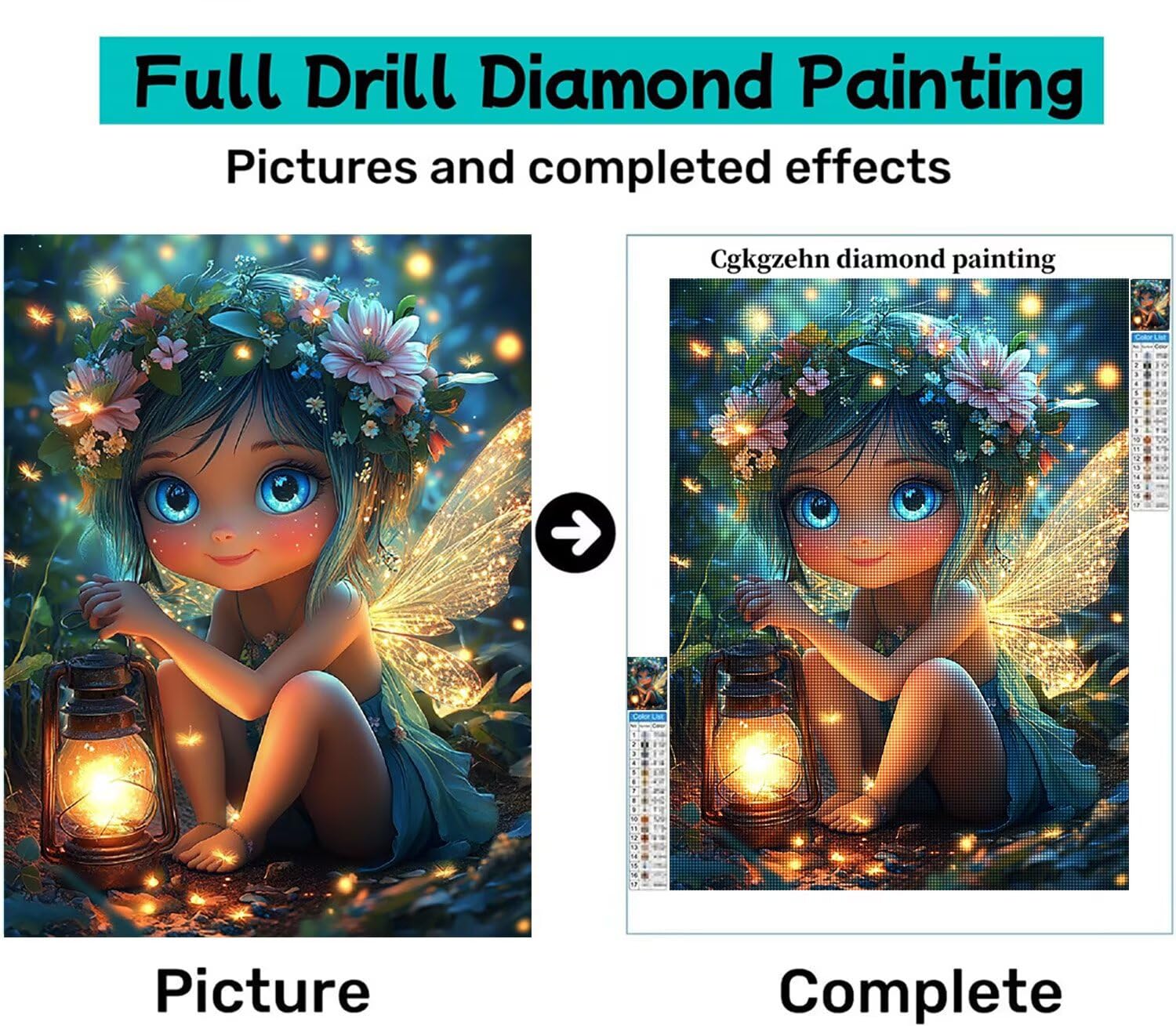 Mädchen Diamond Painting Erwachsene für Bastelset Kinder ab 6 Jahre, 5D Amazon Diamond Painting Viereckige Steine Engel, DIY Full Diamant Set für Wanddeko Hauswand Festival Geschenke 70x90cm C3-885