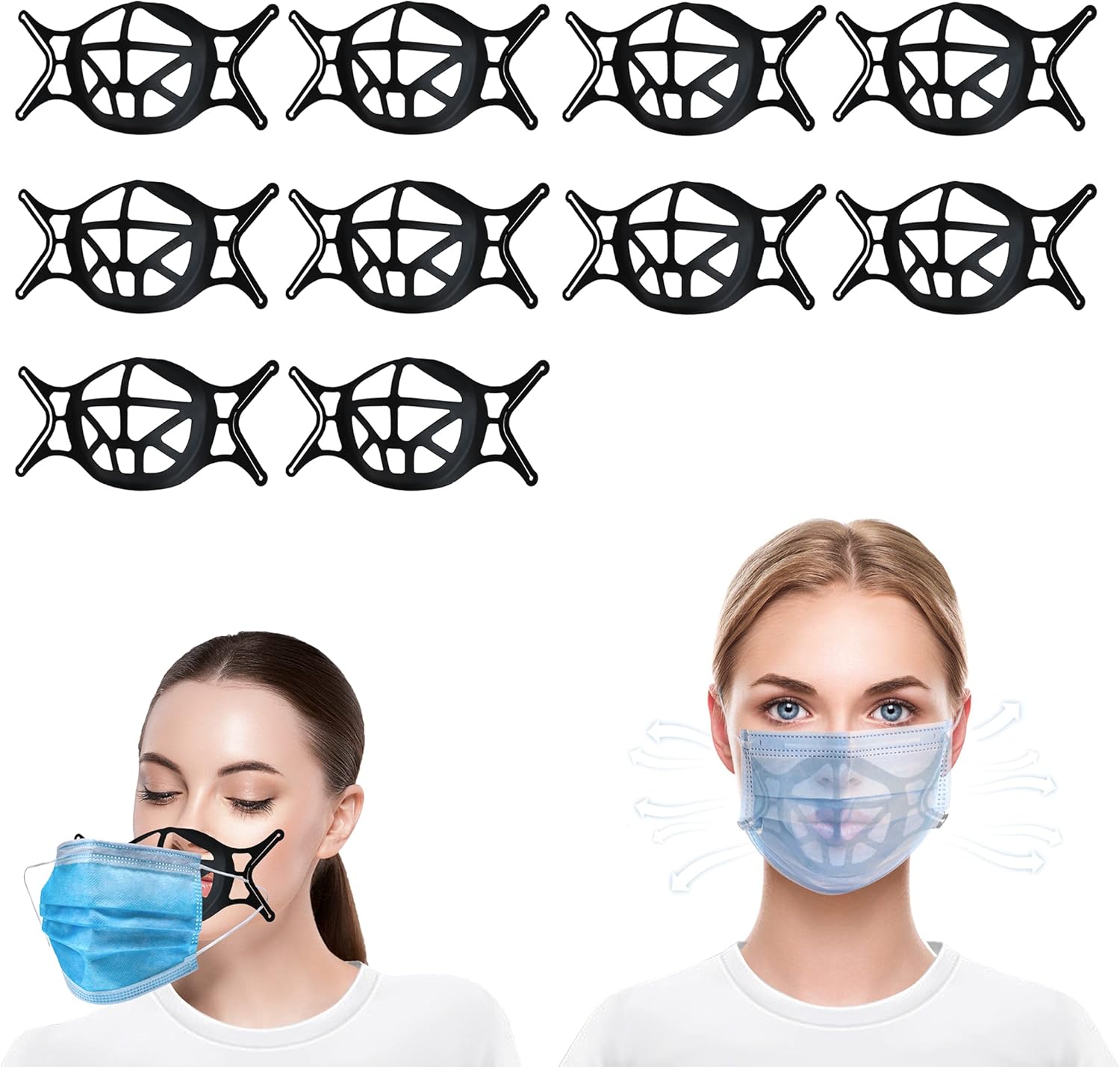 3D Face Mask Bracket 10PCS 3D Silicone Mask Bracket Breathe Cup for