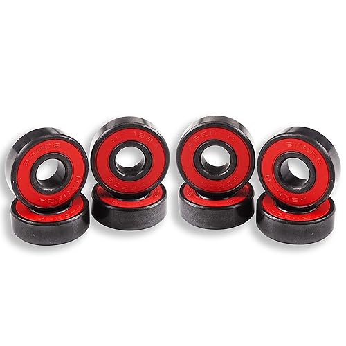 Senston Rodamientos de patineta de cerámica de alta velocidad doble blindado 608 RS ABEC-11 8 Pack Set para monopatín camiones scooters ruedas