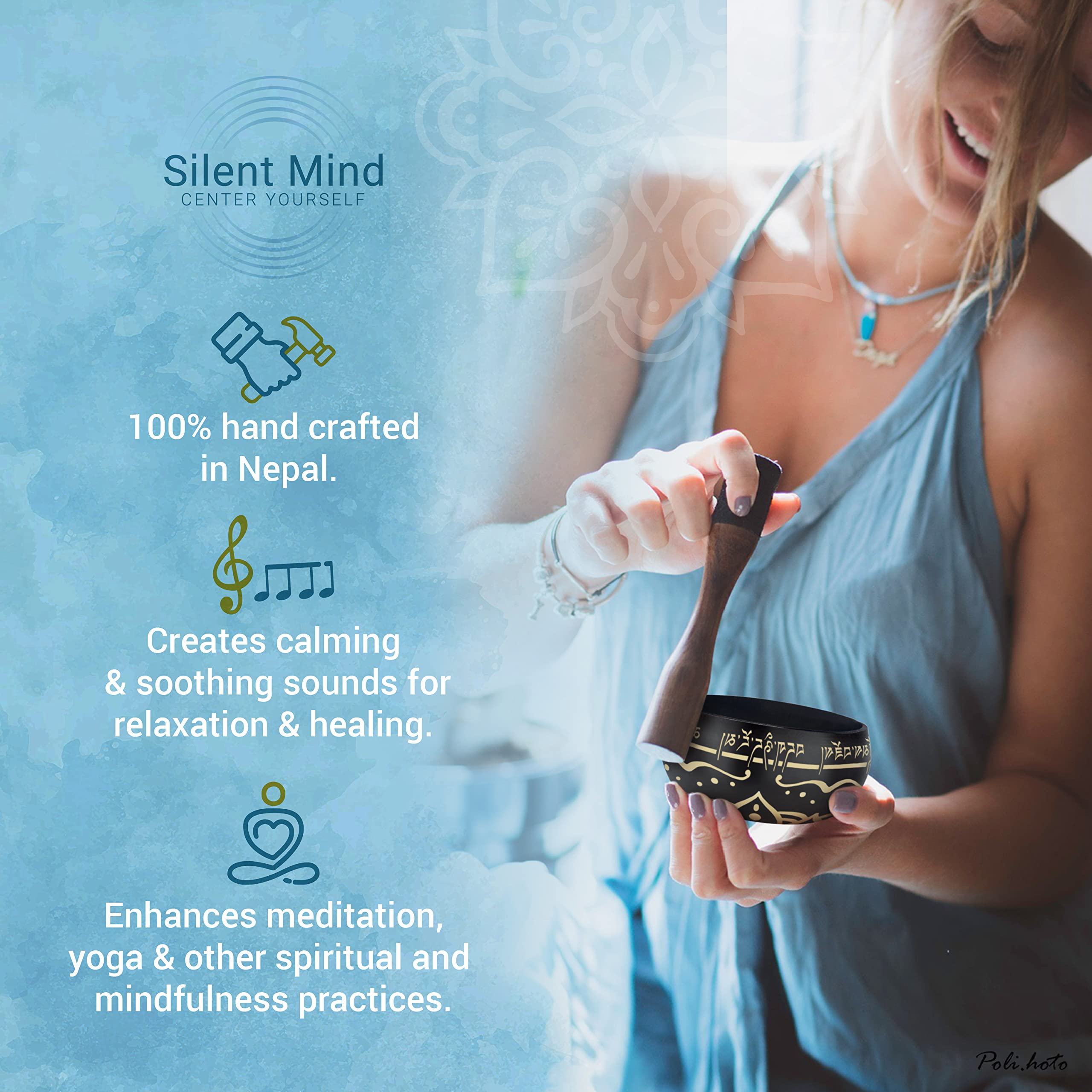 Snapklik.com : Tibetan Singing Bowl Set Authentic Hand-Tuned Sound Bowl ...