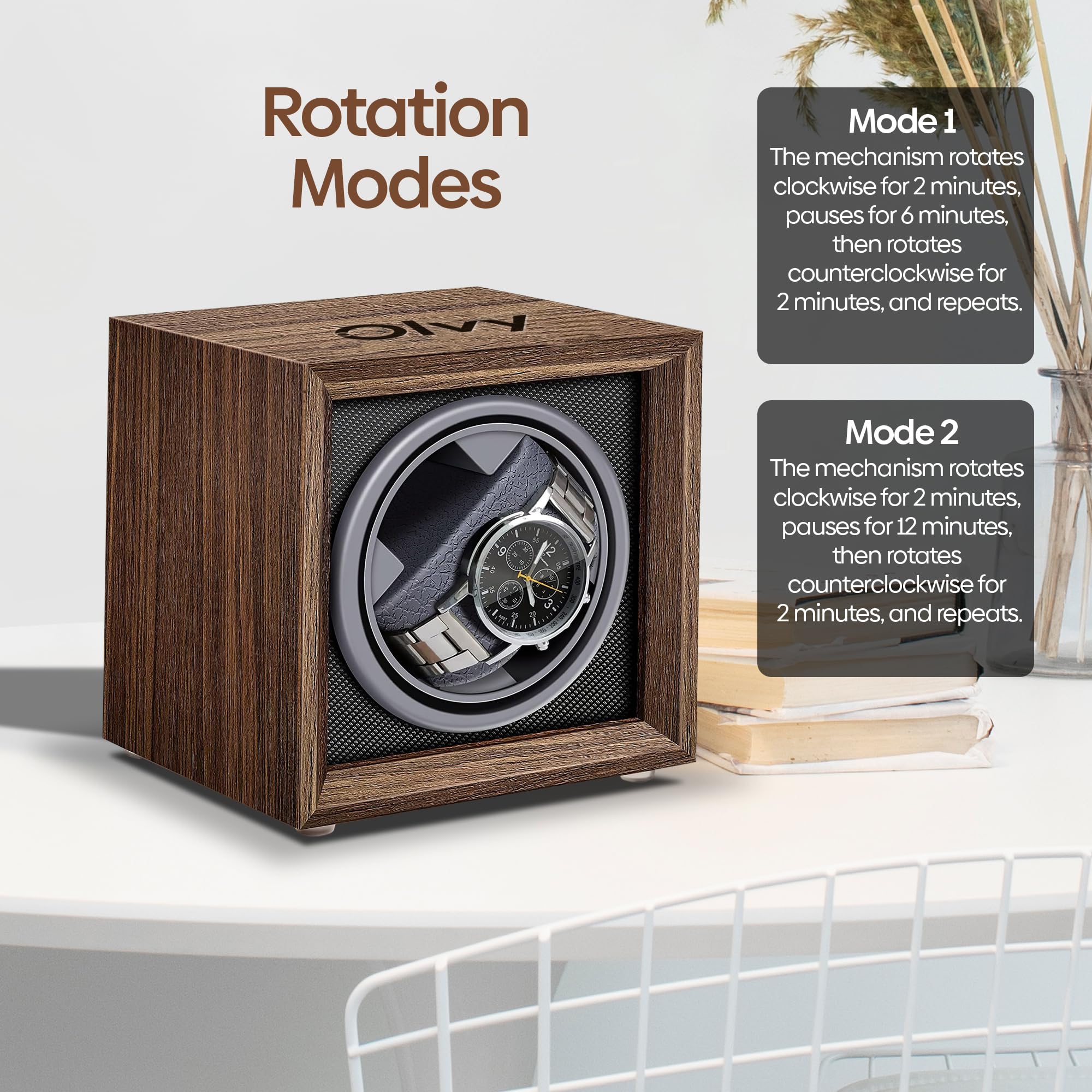 Olvy Uhrenbeweger für Automatikuhren, Extrem Leisem Motor, Watch Winder, Automatischer Uhrenbeweger, Watchwinder