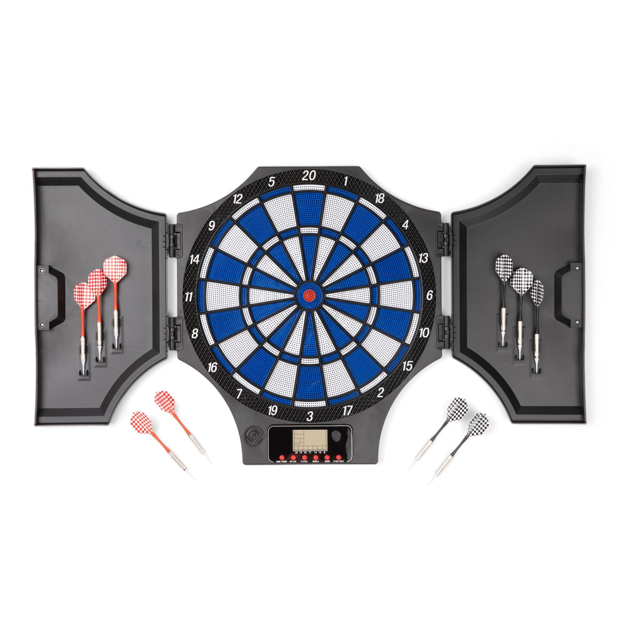 Electronic Dart Board, 10 Darts & 100 Tips, Wall Mount, Doors
