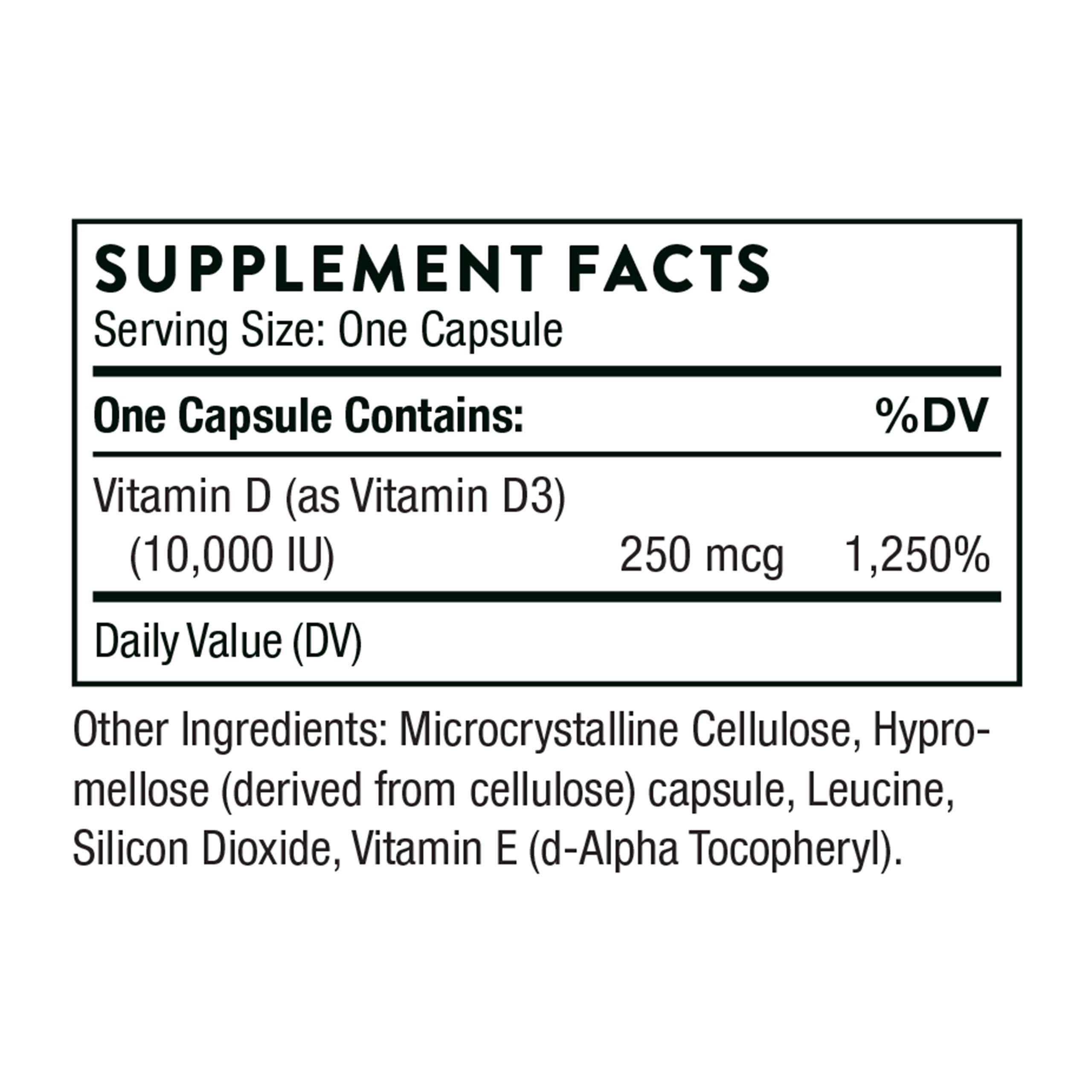 Thorne Research Vitamin D10,000 Vitamin D3 Supplement (10,000 IU