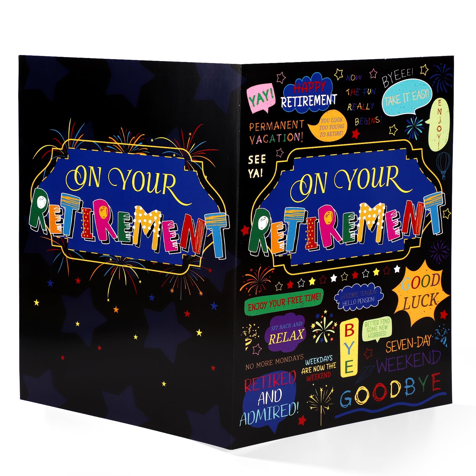 Large Retirement Card with Envelope, 40x27cm/15.75x10.63in Farewell Going Away Card for Colleagues Coworkers Teacher Men Women Thoughtful Retire Gift
