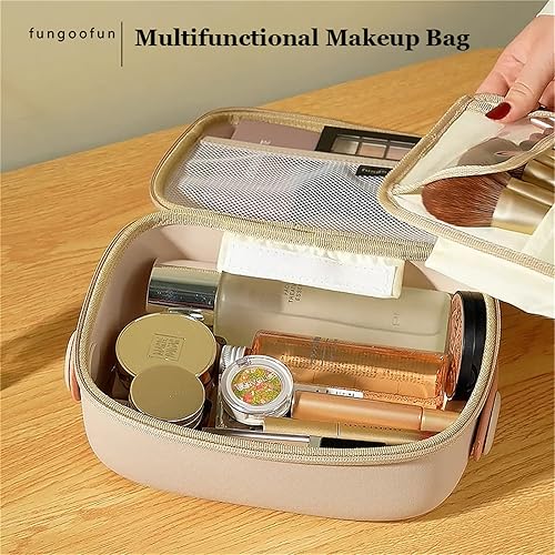 Miniatura 2 de Bolsa de maquillaje para mujeres, compartimentos, bolsa de aseo de viaje, para cepillos, estuche de herramientas para niñas, reutilizable,