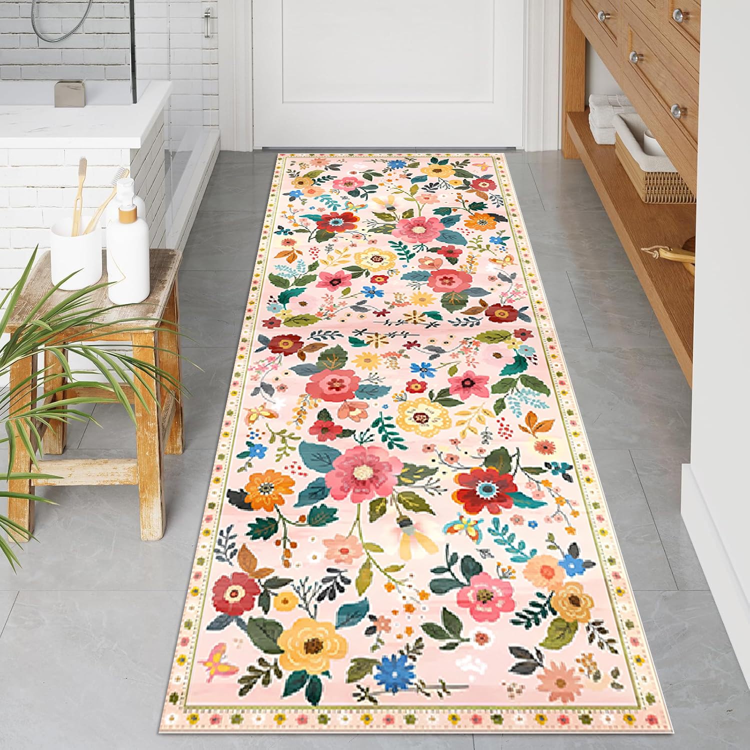 Ensemble De 3 Tapis De Bain Antidérapants Pour Meubles De Salle De Bain Rosa Color 59335 44454719
