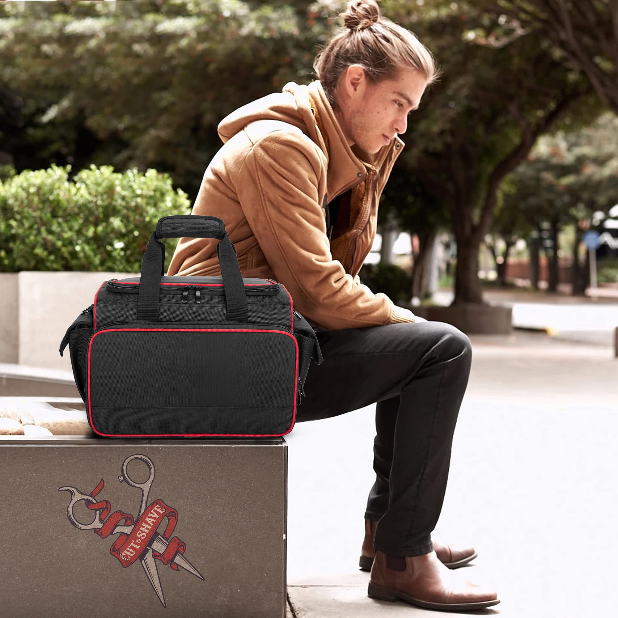 BAFASO Bolsa de Peluquería con Divisores Ajustables, (Solo Bolsa), Negro | Bolsa de Almacenamiento para Herramientas de Peluquería
