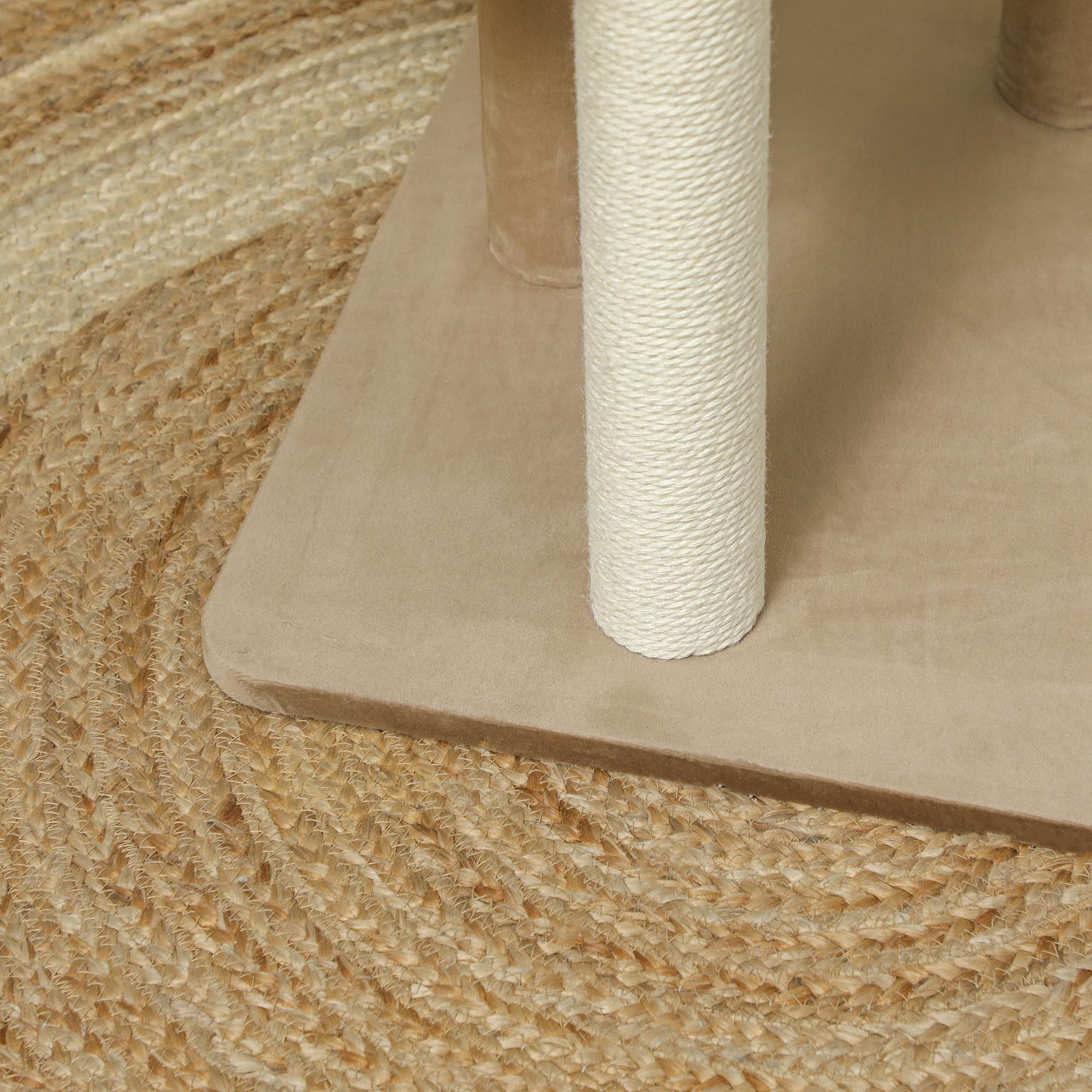 PawHut Kratzbaum 86 cm mit Sprungplattform für Katzen bis 7 kg Kaffee | Katzenbaum, Bett, Spielball, Katzenkratzbaum mit Jute-Kratzsäulen