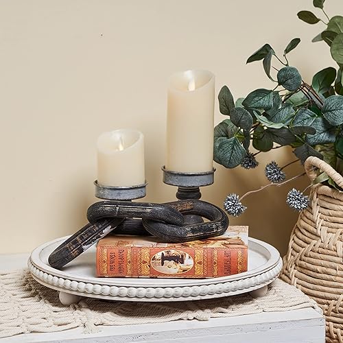 Miniatura 3 de GENMOUS - Decoración de eslabones de cadena de madera para decoración del hogar decoración de casa de campo decoración de cadena de 5 eslabones