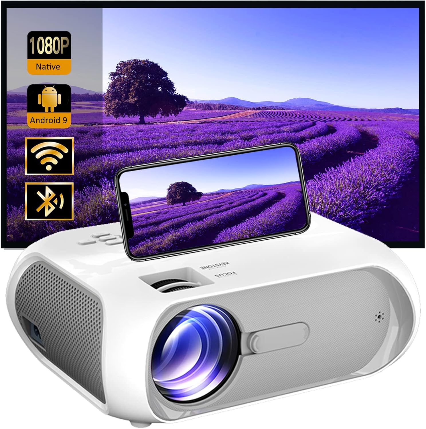 T9 WiFi Mini Projector, Full HD 1080P Portable Video Projector Kids