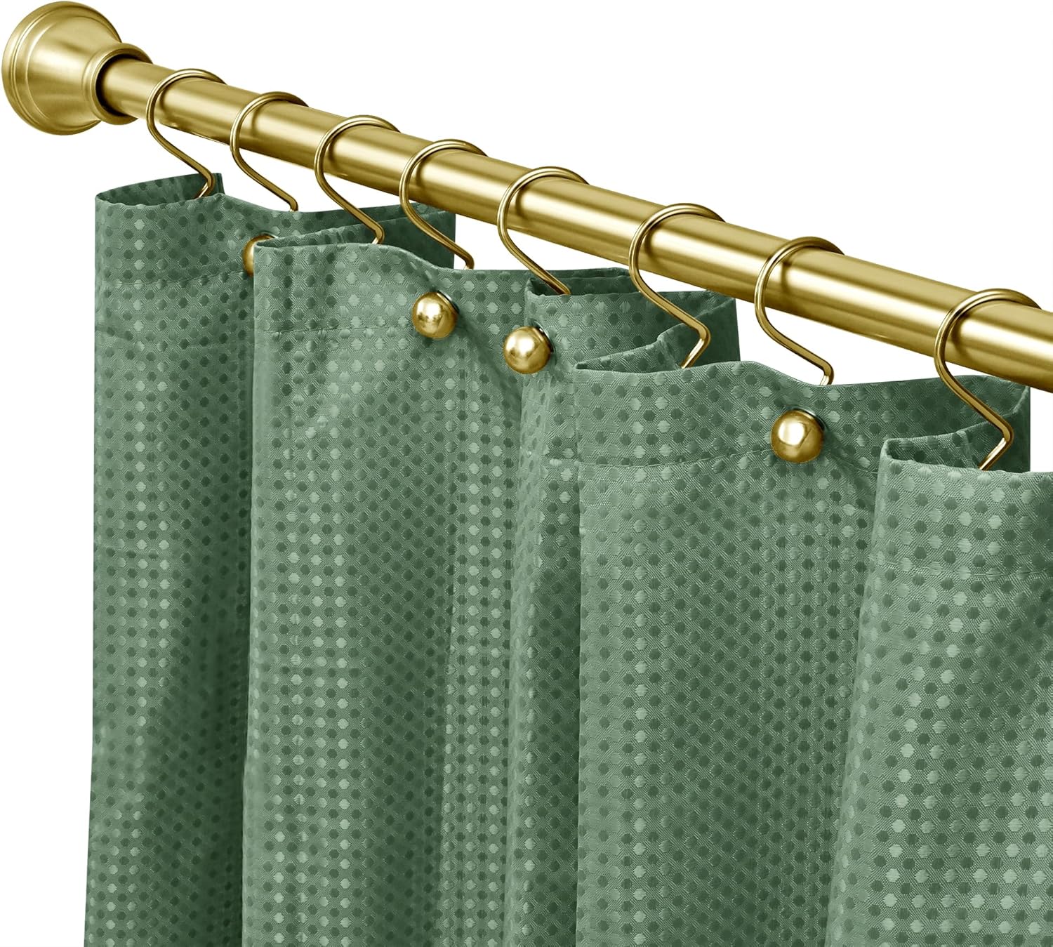 Utopia Alley Shower Curtain Rod | Adjustable Tension Mounted Shower Rod, Rustproof Aluminum Rod with Rubber End Cap, Gold Finish