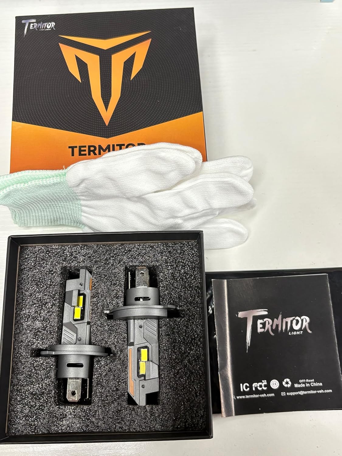 Termitor H4/9003/HB2 LED Bulbs, 50,000LM 1200% Ultra Brighter, 6500K Cool White, 85000Hrs Long Life with Cooling Fan, 1:1 Halogen Size, Plug and Play, H4 Fog Lights Bulbs, Pack of 2