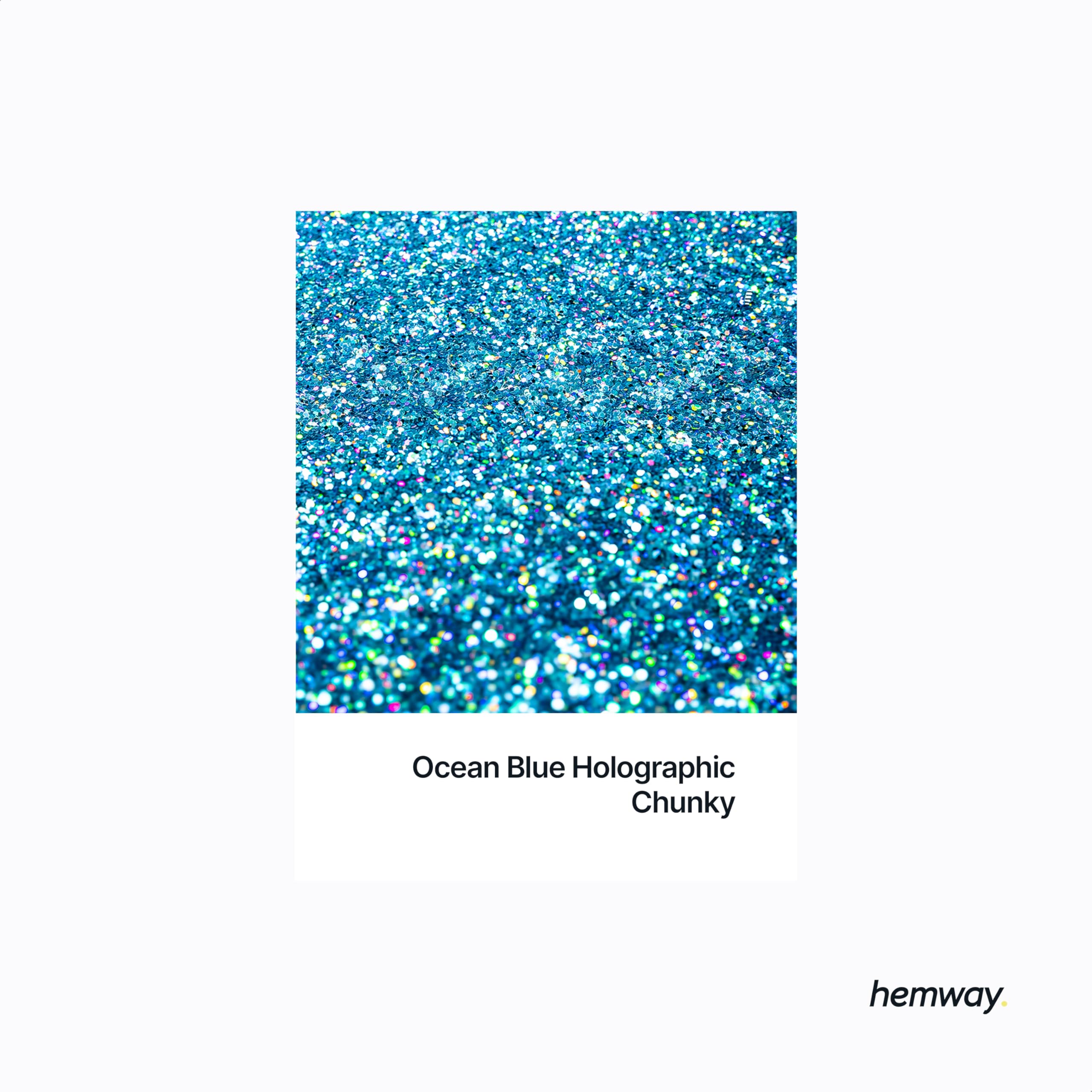 Holographic Ocean Blue Glitter Shaker, 130g Chunky Glitter, Crafts 1/40" Metallic Flake Ocean Blue Sequins - Image 2