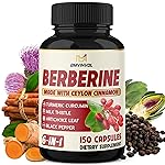 Berberine with Ceylon Cinnamon, Turmeric, Milk Thistle, Artichoke, Black Pepper - 150 Count - Pack of 1