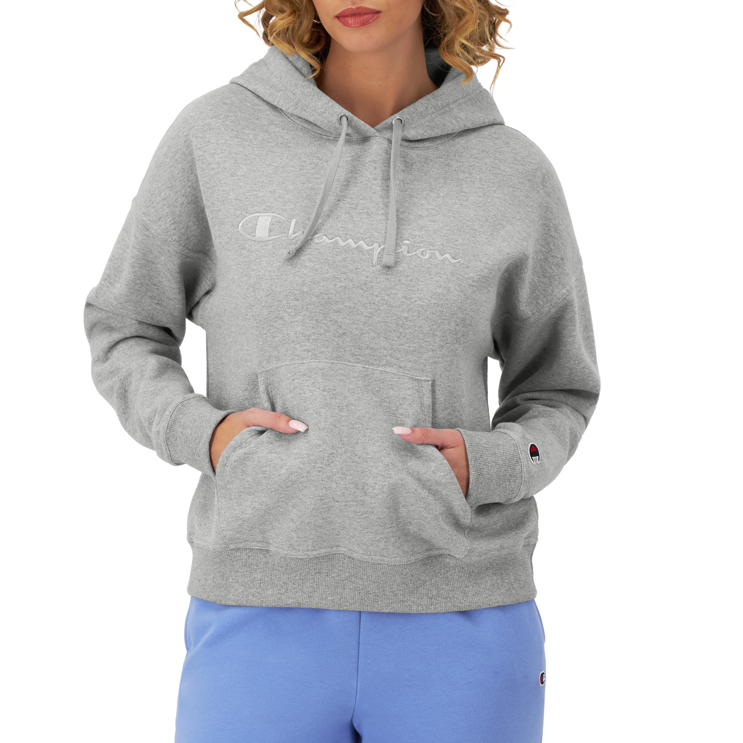Women's Pullover Fleece Hoodie, Loose Fit, Midweight, Script Logo, Available in Regular and Plus