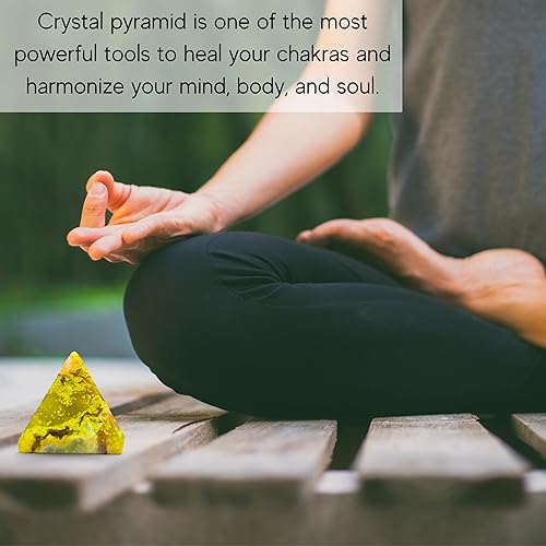 Miniatura 185 de Amazing Gemstone White Agate Snow Quartz Pyramid Crystal Healing Stones - 1" Great Pyramid Figurine of Natural Stone Pyramid for Meditation, Reiki