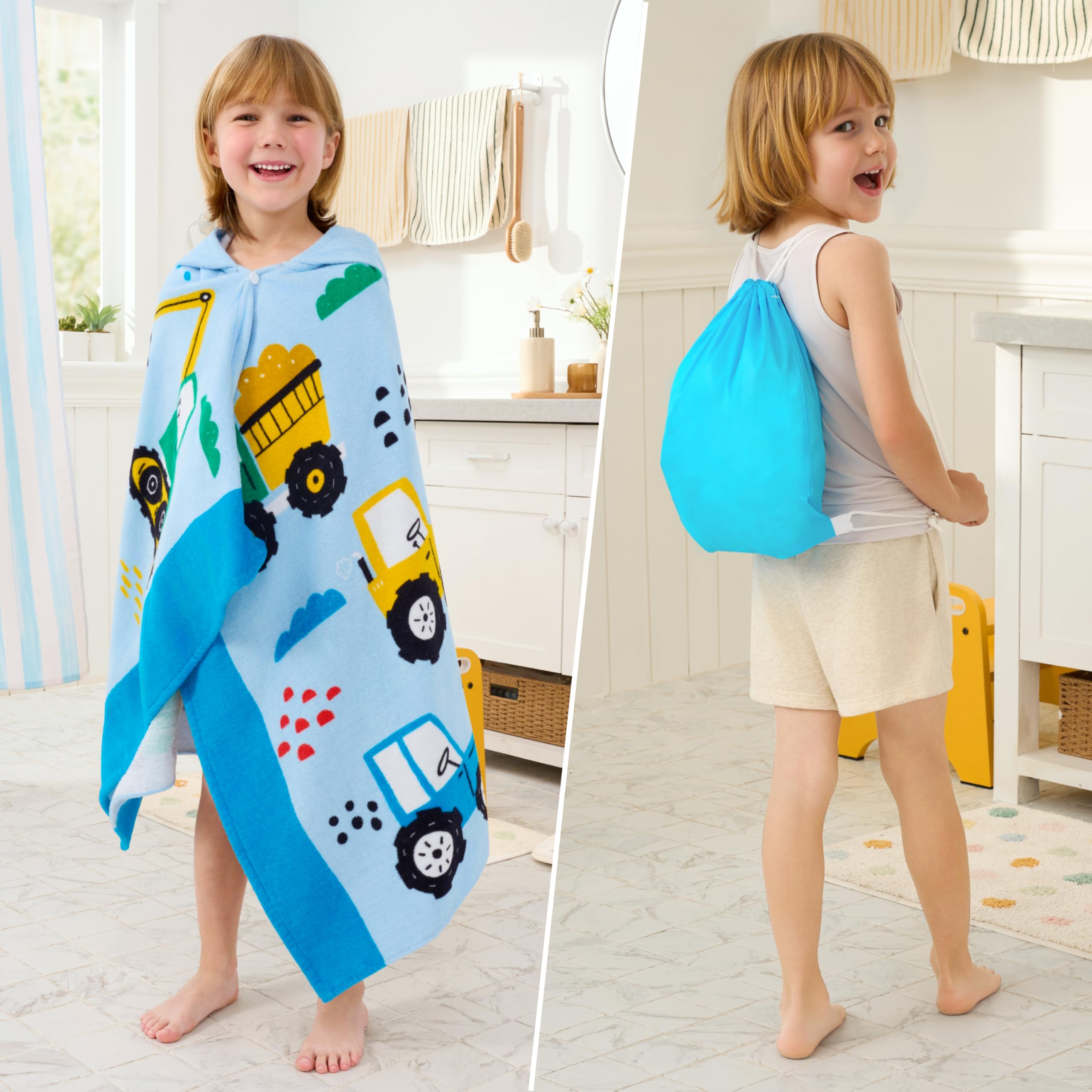 Joiedomi Asciugamano Con Cappuccio A Forma Di Tigre Per Bambini – 100% Cotone, 76x127 Cm
