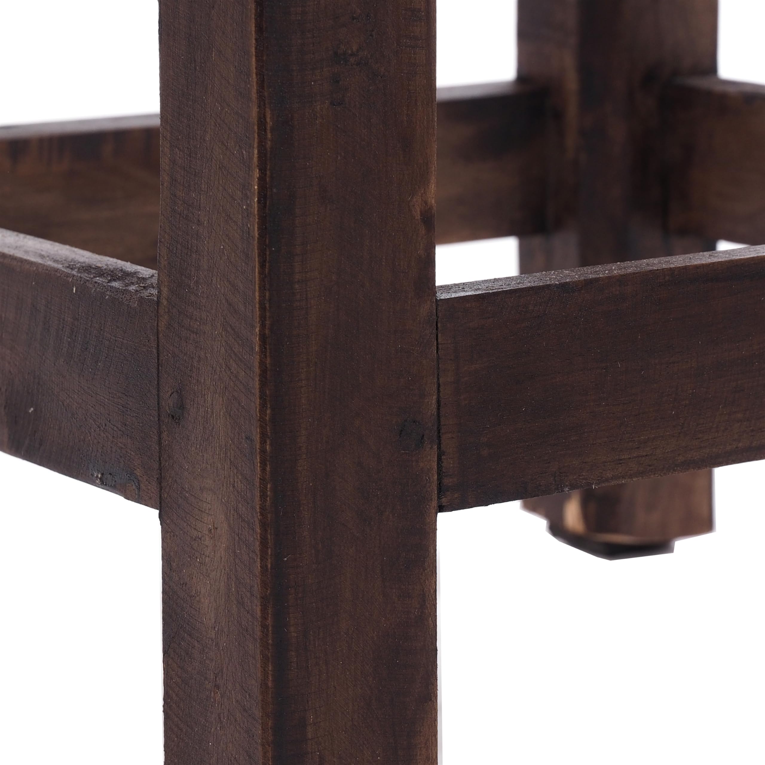 DESIGN DELIGHTS RUSTIKALER - Sgabello in legno Madero, 48 x 30 x 30 cm (altezza x larghezza x profondità), in legno riciclato, colore: 03 marrone scuro