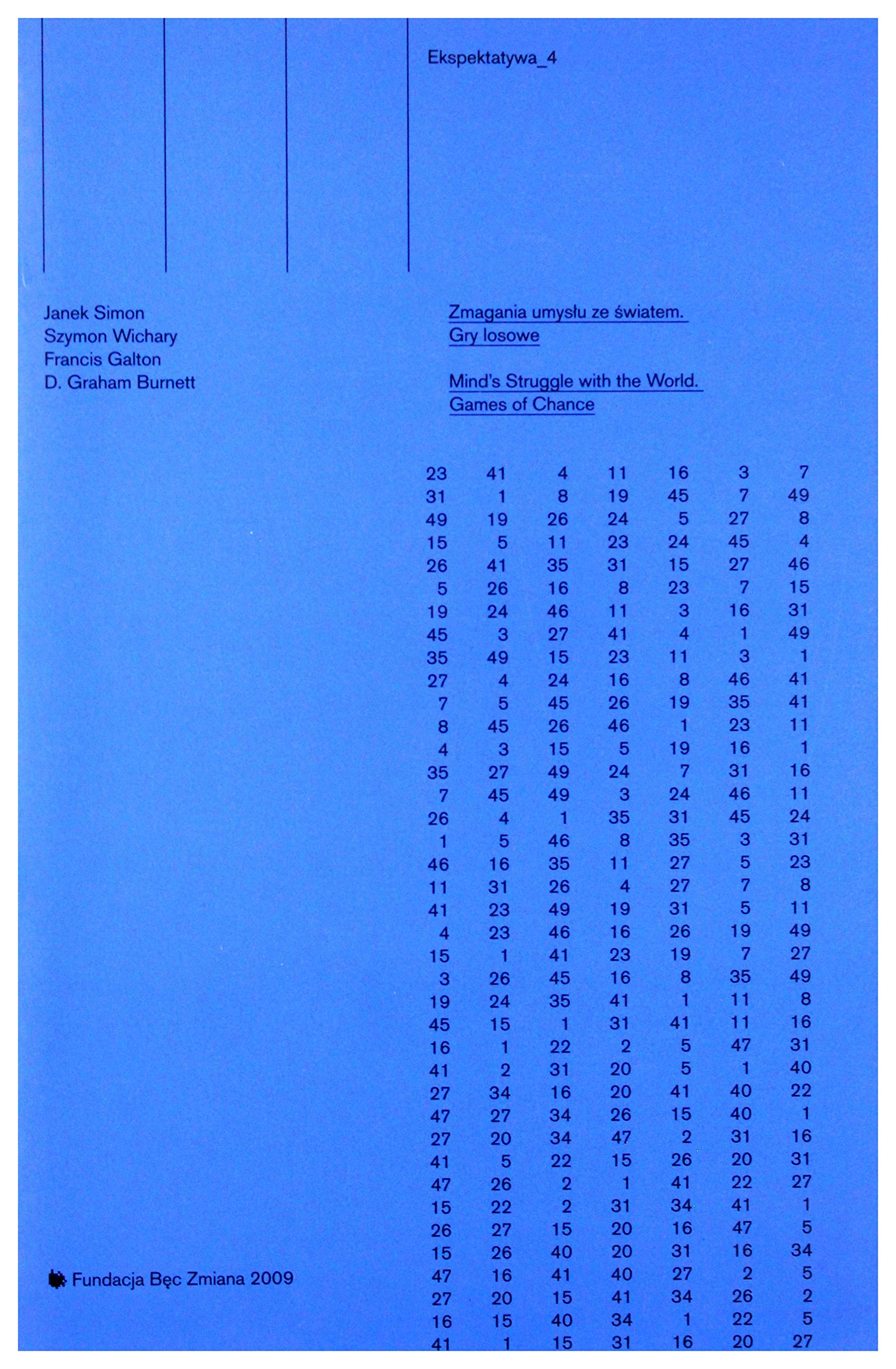 Ekspektatywa 4. Zmaganie umyslu ze swiatem. Gry losowe