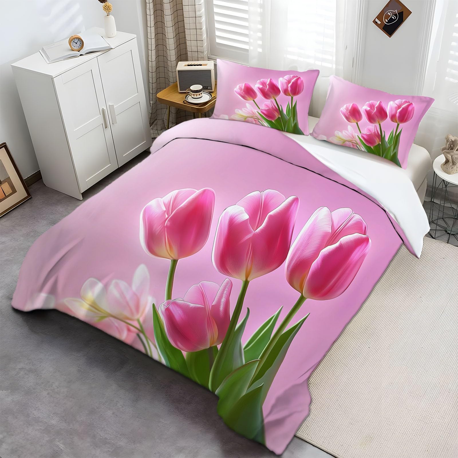 Rośliny i kwiaty zestawy pościeli 200 x 200 cm, sztuka cyfrowa rośliny i kwiaty poszewka na kołdrę miękka i oddychająca poszewka na kołdrę, łatwa pielęgnacja, luksusowa poszewka na kołdrę z poszewką