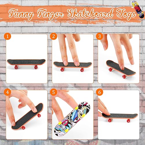 Miniatura 7 de Skylety Juego de 31 juguetes de dedo para niño y niña, incluye 6 patinetas de dedo, 4 bicicletas de dedo, 2 mini scooters, 4 tabla oscilante, 8