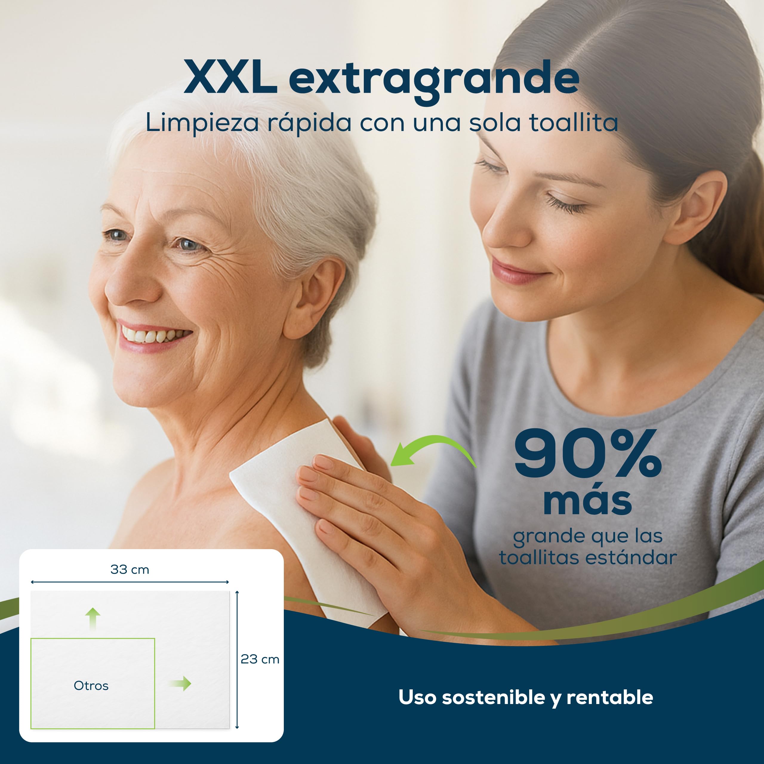 Sensalou Toallitas Húmedas XXL 23x33 cm – Extra Grandes y Suaves, Sin Alcohol, Ideales para Cuerpo, Manos y Superficies, Uso Diario, Piel Sensible, Higiene Práctica – Paquete de 80 Unidades