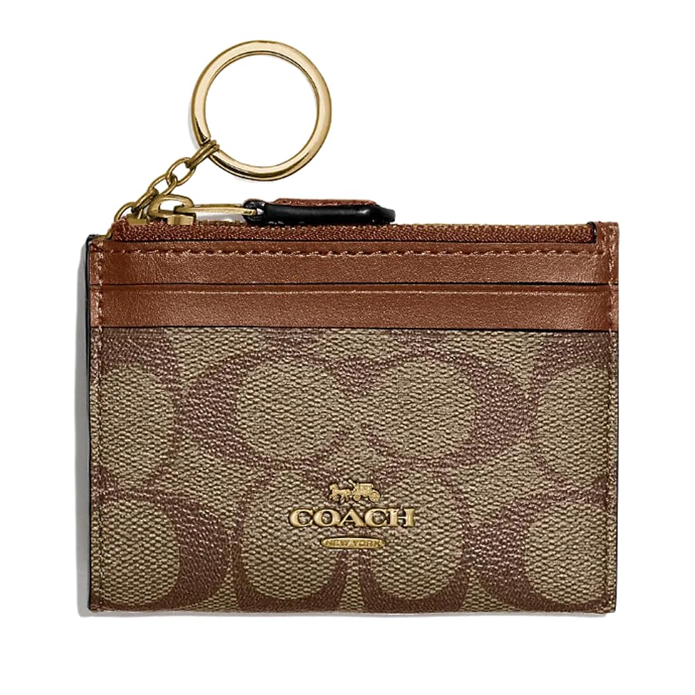 【COACH】Mini Skinny Id Case In Signature Canvas Coach Women's Mini Skinny ID Case (Signature Canvas, Khaki