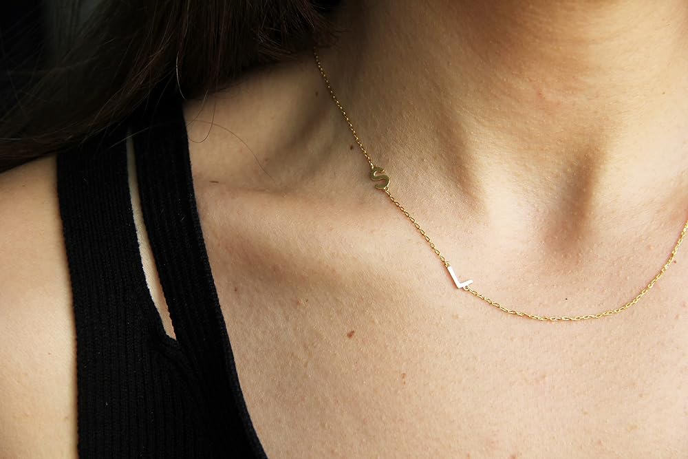 14k Gold Asymmetrical Mini Letter 