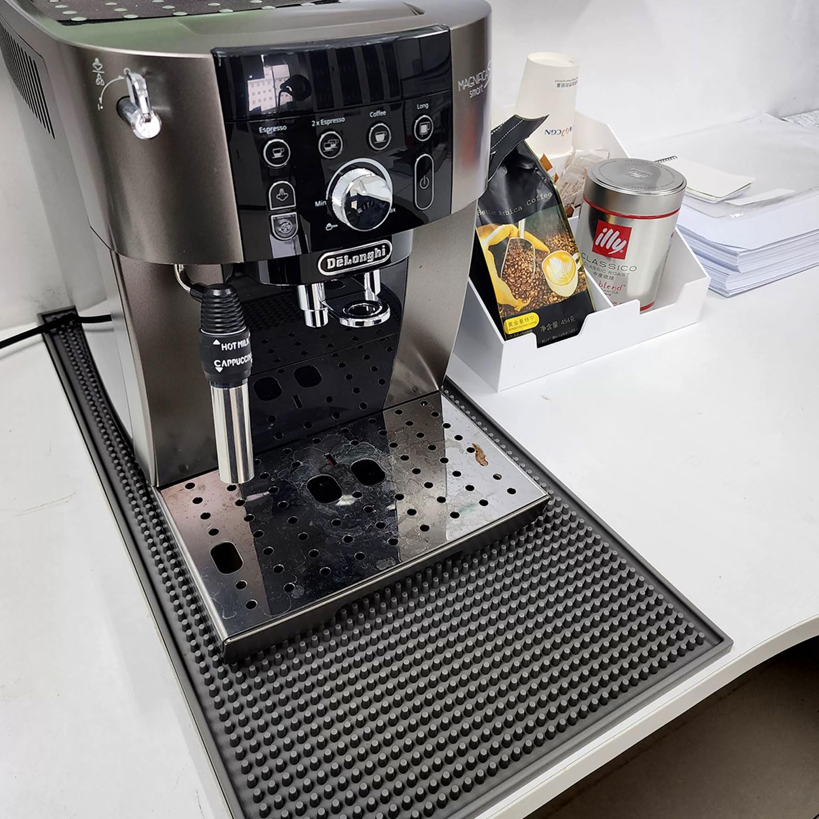Confezione da 4 tappetini da bar per piano di lavoro, 61 x 30,5 cm, 45,7 x 30,5 cm, 30,5 x 15,2 cm, 10,2 x 10,2 cm, tappetini in gomma per barista, tappetini antiscivolo per bar di casa, bar