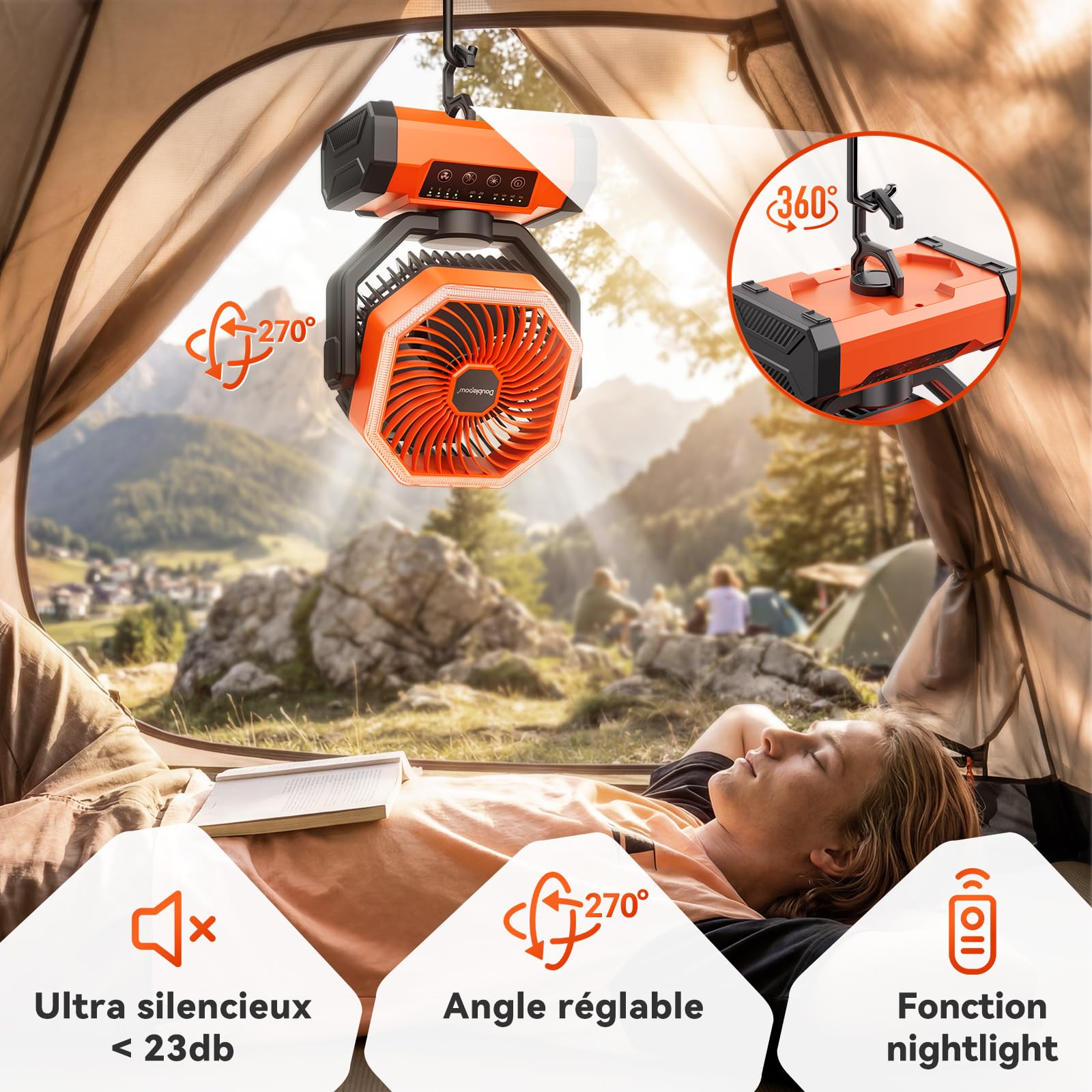 Doublepow Ventilatore da campeggio