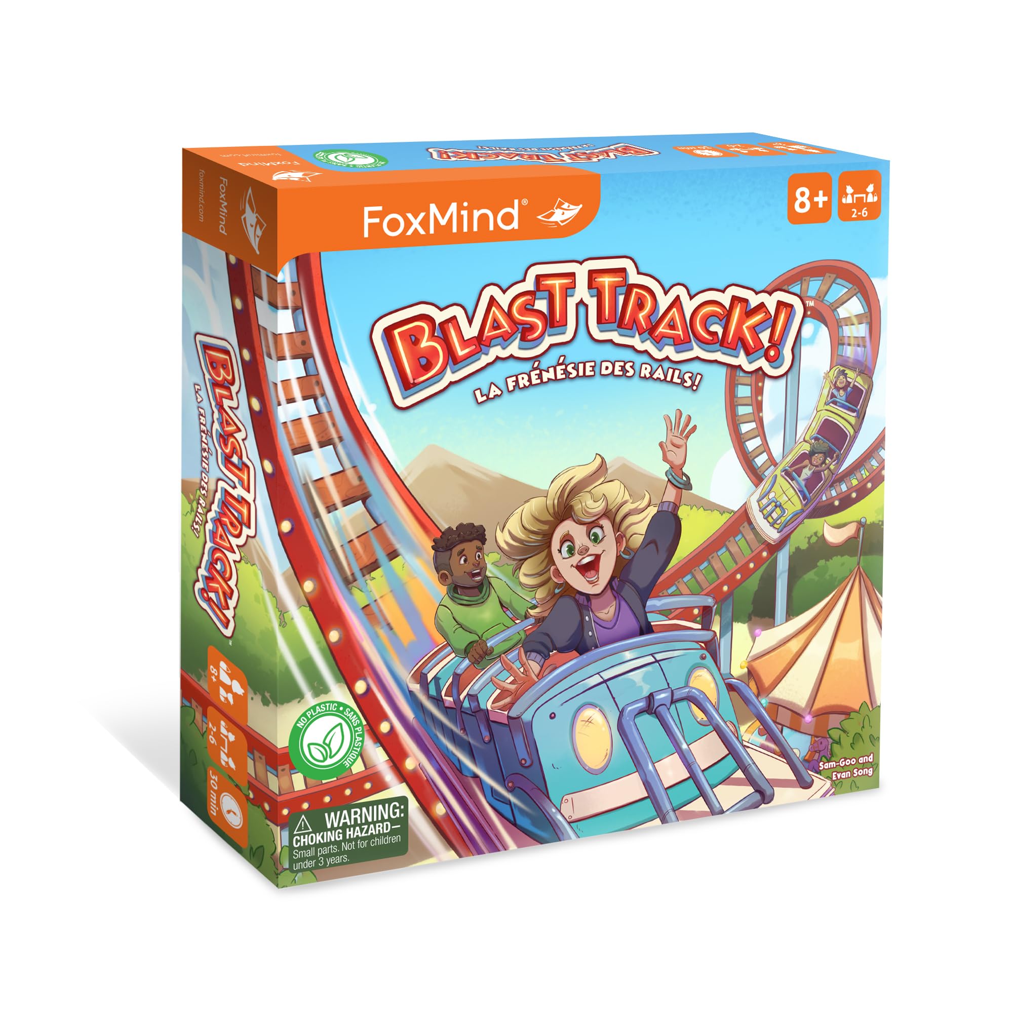 FoxMind: Blast Track - Tile Laying Board Game, Light Strategy Roller Coaster Building, Family Game Night, Kids & Adults Ages 8+, 2-6 Players, 30 Min