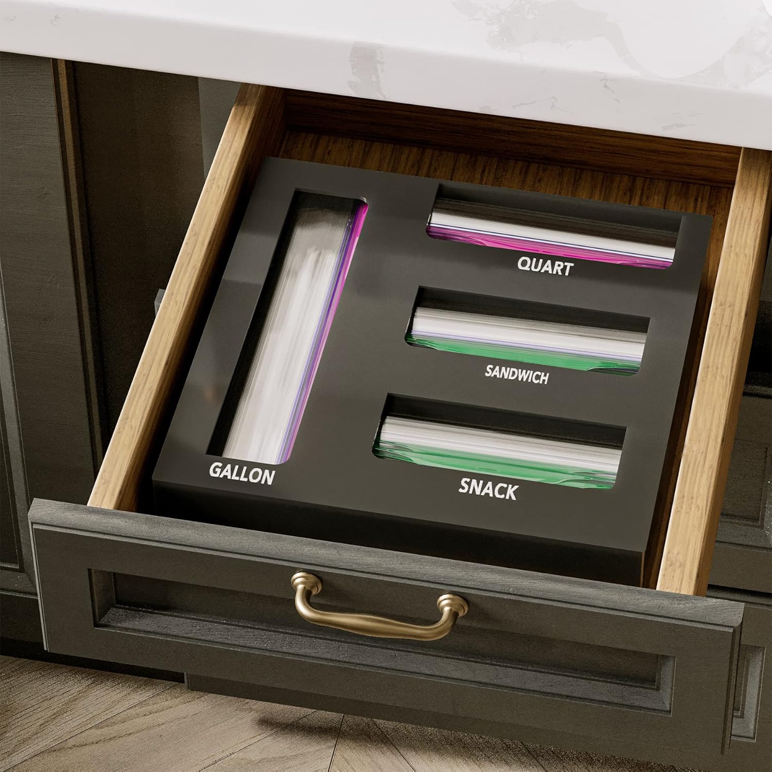 Amazon.com: Neatsure Ziplock Bag Storage Organizer, Acrylic Magnetic ...