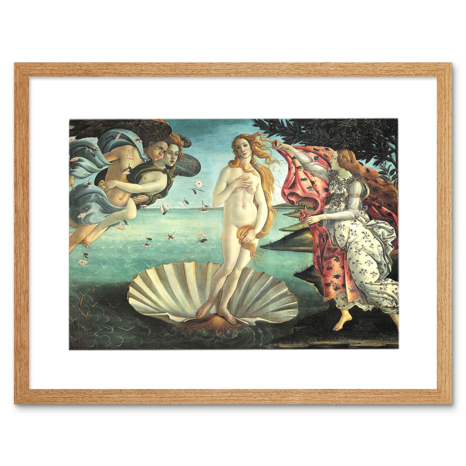 Wee Blue Coo Painting Sea Shell Goddess Birth Venus Botticelli Picture Framed Wall Art Print