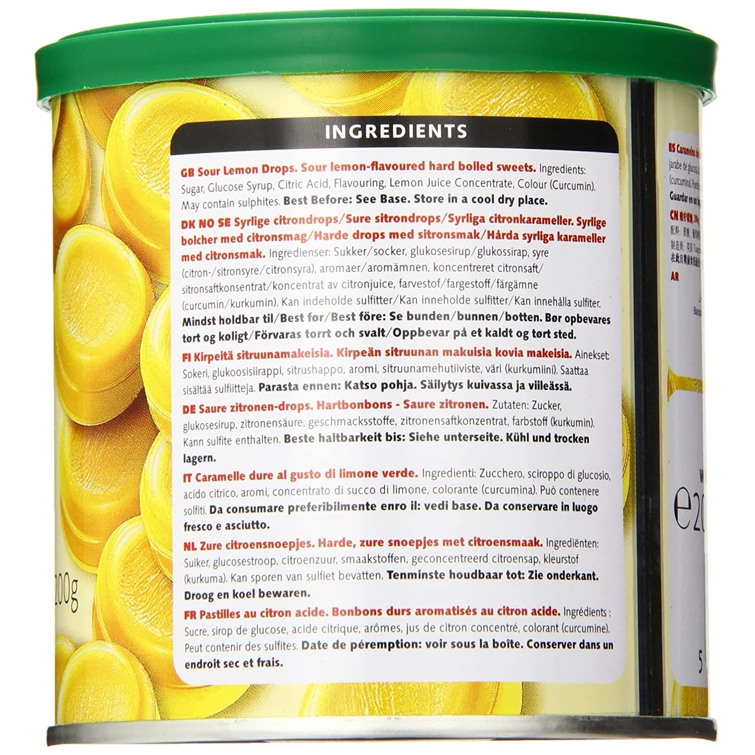 Taveners Sour Lemon Drops 200g (Pack of 2)