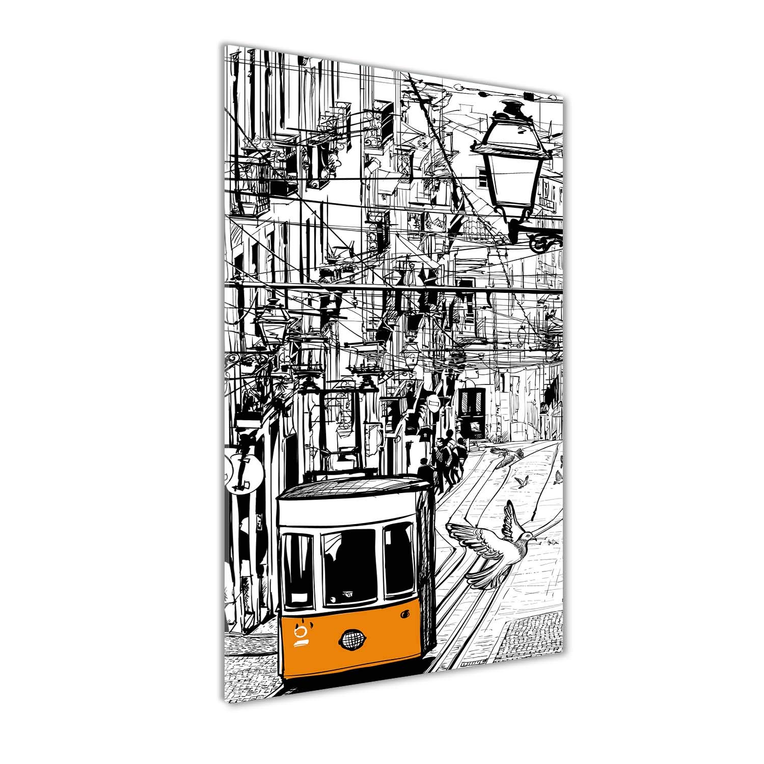 Image tableau photo en verre contre les murs vides et sombres
