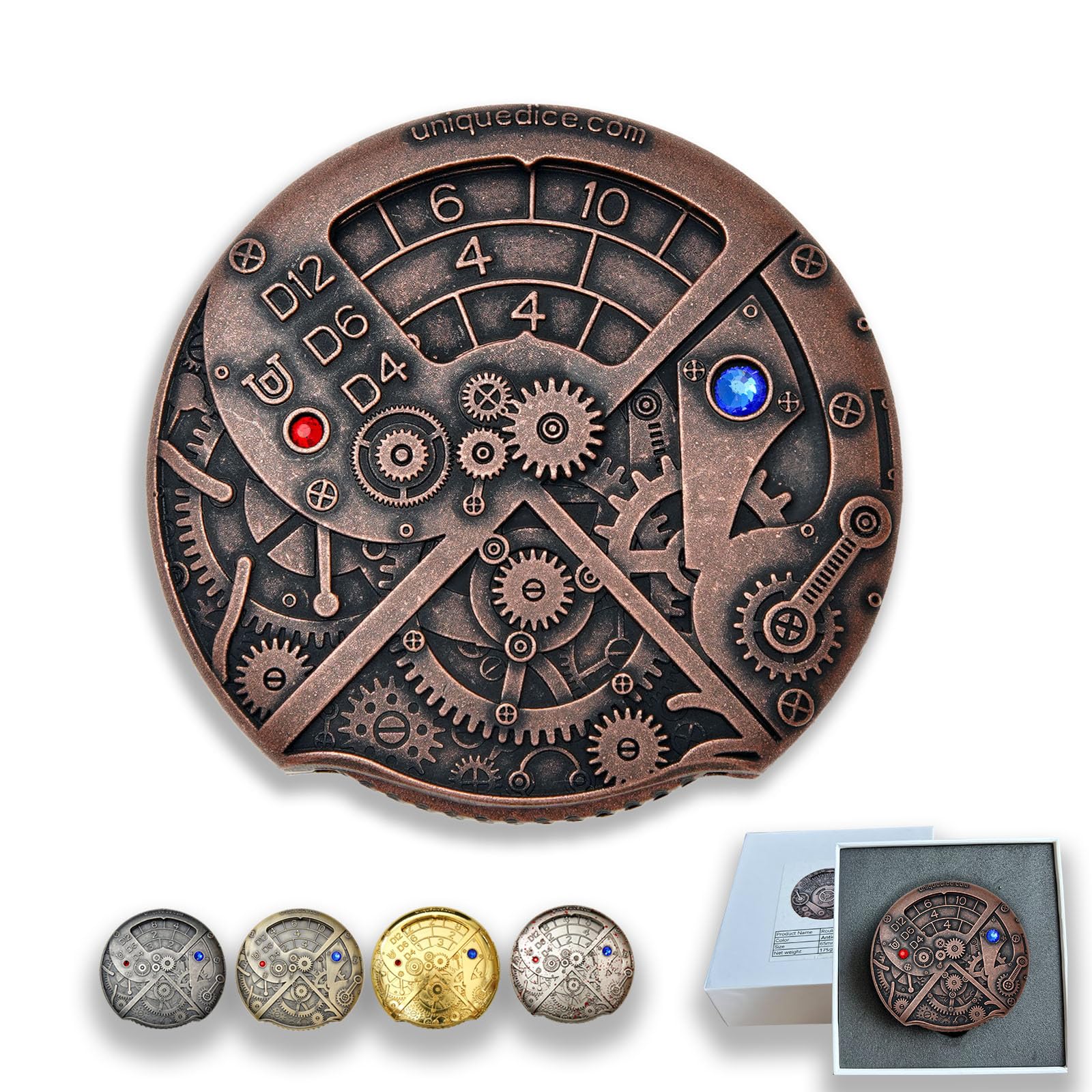Dés de roulette en métal Donjons et Dragons DND D&D, 7 en 1, D4, D6, D8, D10, D12, D20 et D% tout en un pour Donjons et Dragons, jeux de table et jeux de société