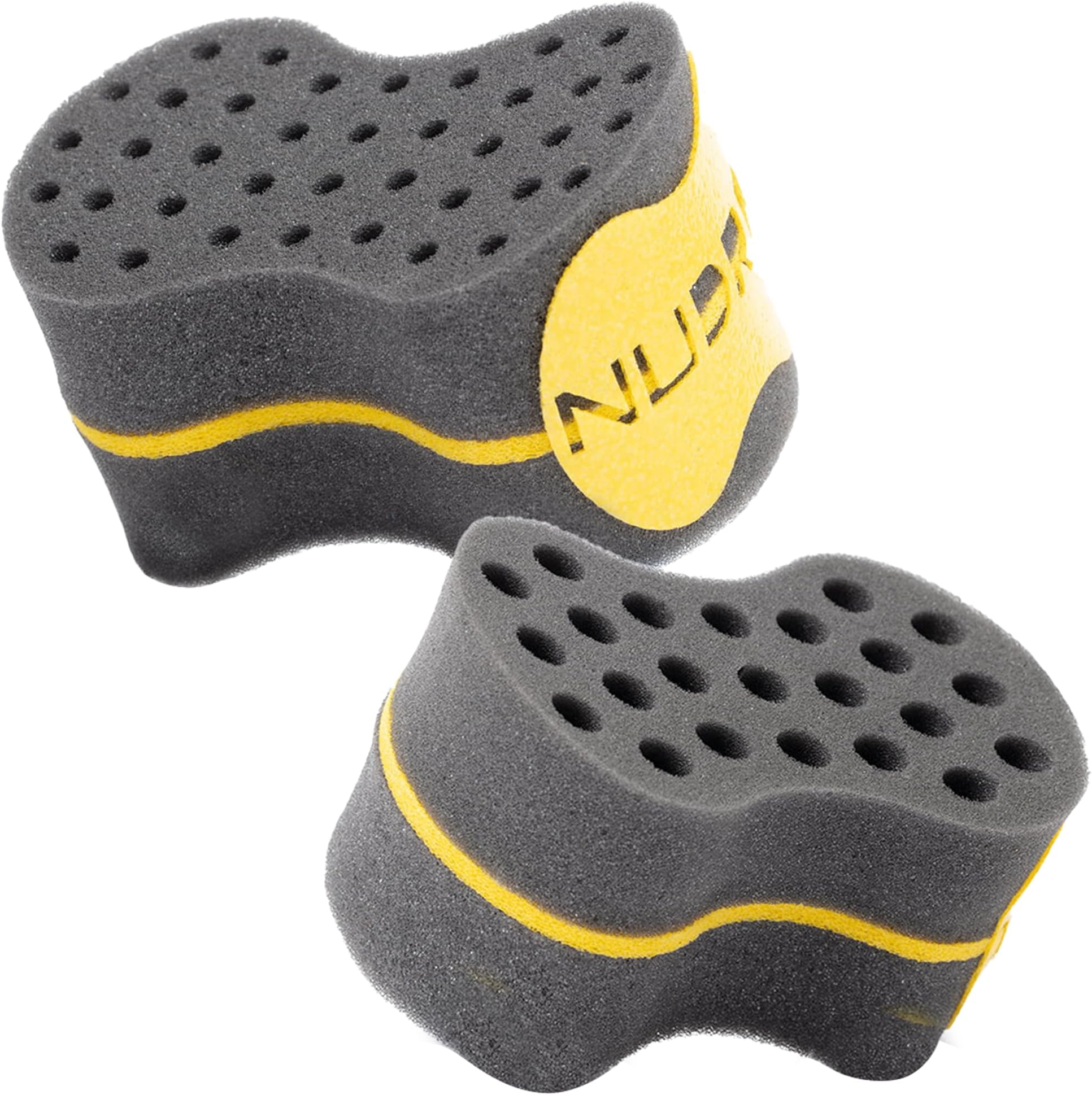 NuDred Hair Sponge for Black Men and Women, Hair Twisting Sponge, Barber Curling Care Tool for Afro, Dreads, Curls, Coils & Twists (Black, Double Sided, Oval, Plastic Handle)
