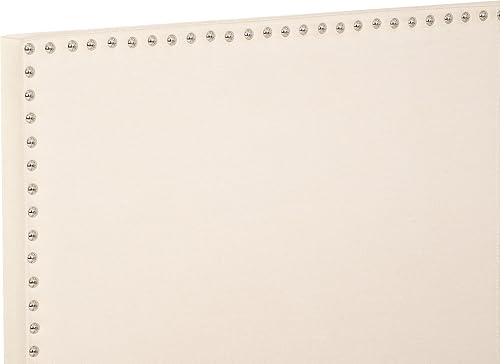 Miniatura 7 de Base de cama Queen tapizada y cabecero, cabeza de clavo acolchada moderna, listones de madera incluidos, fácil montaje, lino arena tamaño Queen