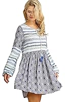 Algopix Similar Product 4 - Umgee Womens Tribal Long Puff Sleeves