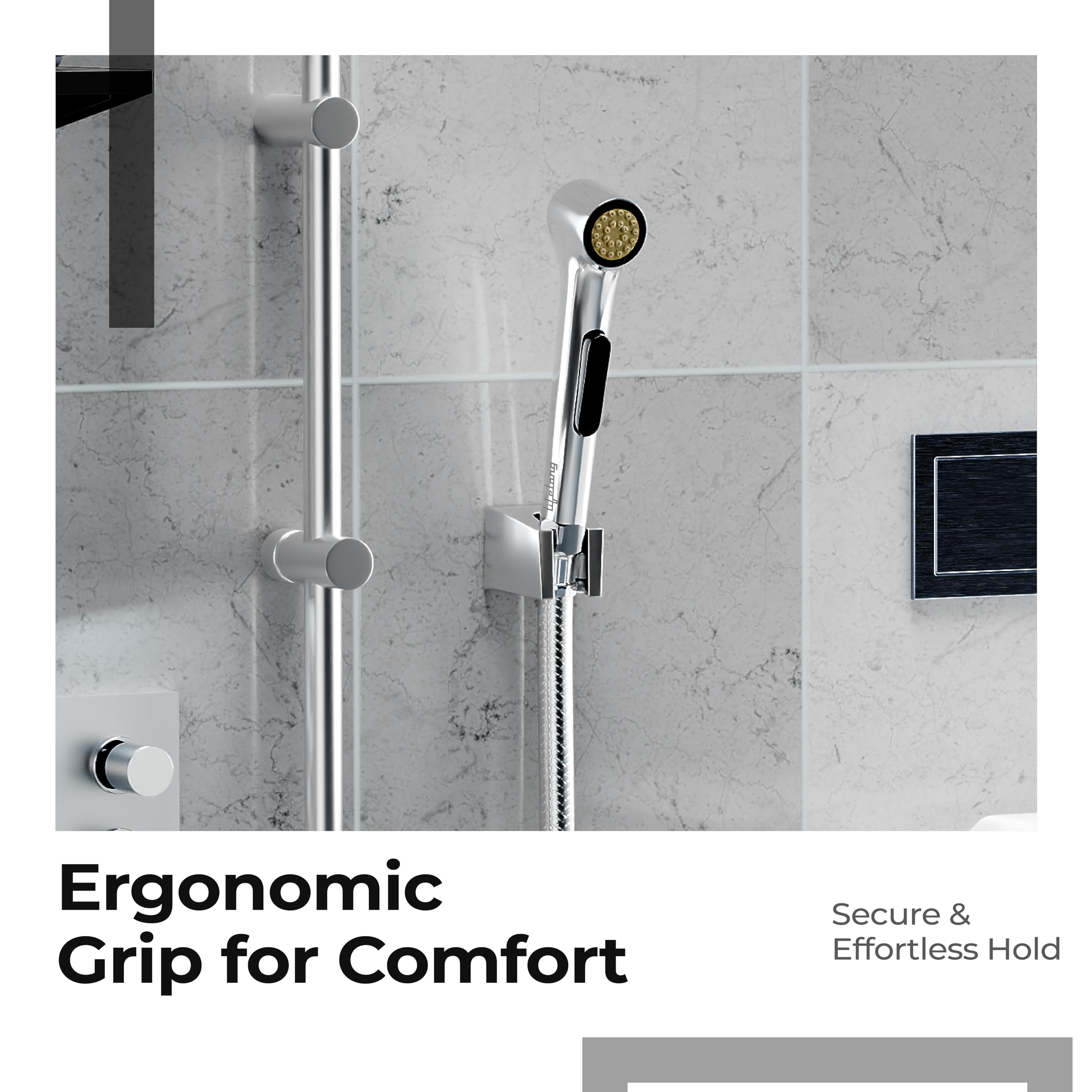 Lifelong Health Faucet Jet Spray for Bathroom | ABS Body Handheld Bidet Spray with High Pressure Water Flow | Durable Leak Proof Toilet Spray Gun for Commode | Hygienic Water Tap Nozzle|Chrome Finish 3