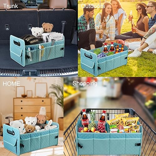 Miniatura 6 de JiatuA Organizador de maletero de automóvil y almacenamiento para SUV, caja de contenedores plegable con múltiples compartimentos, accesorios