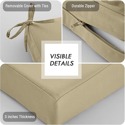 Miniatura 38 de idee-home Cojín de banco para exteriores impermeable, cojines de banco para muebles de exterior, almohadilla de asiento de repuesto para columpio